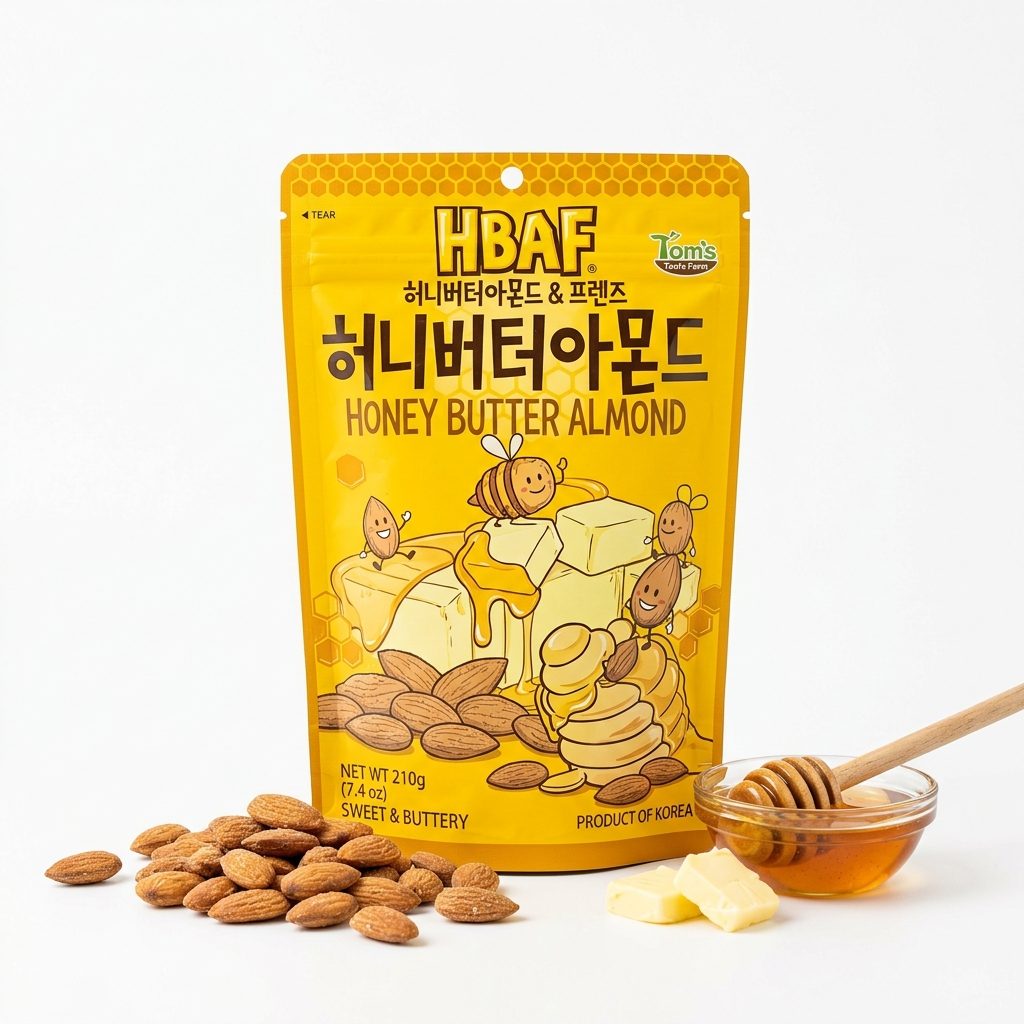 Hạnh nhân vị bắp bơ nướng giòn rụm HBAF Honey Butter Almond 190g